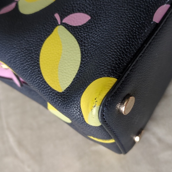 Kate Spade Margaux Medium Satchel Bag Blue Lemon Zest Satchel Purse - Picture 14 of 16